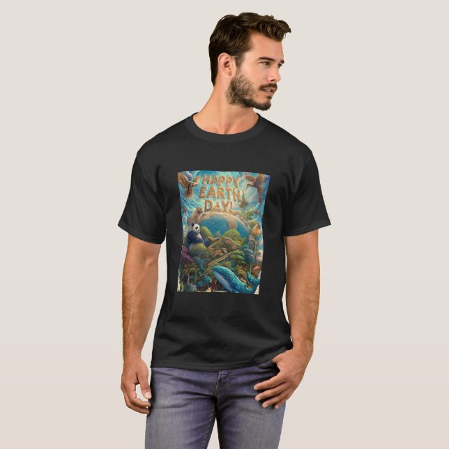 Happy Earth Day Fantasy Art T-Shirt (Front Full)