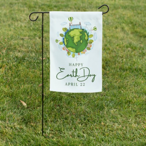 Happy Earth Day Garden Flag
