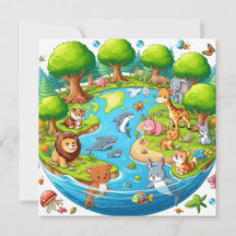 Happy Earth Day - Globe Green Tree Water Continent