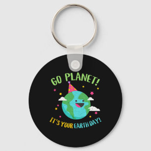 Happy Earth Day Go Planet Funny Science Teacher Re Keychain