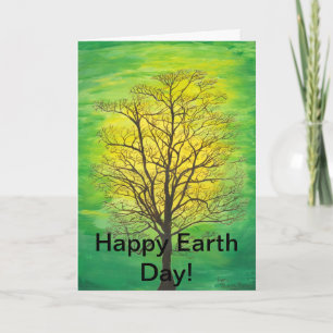 Happy Earth Day Greeting Card - Green Tree