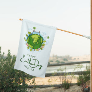 Happy Earth Day House Flag