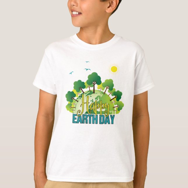Happy Earth Day Kids Boy's T-Shirt (Front)