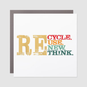 Happy Earth Day Recycle Reuse Renew Rethink Earth  Car Magnet