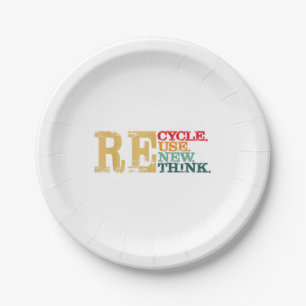 Happy Earth Day Recycle Reuse Renew Rethink Earth Paper Plates