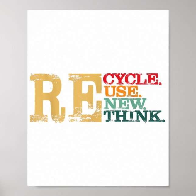 Happy Earth Day Recycle Reuse Renew Rethink Earth  Poster (Front)