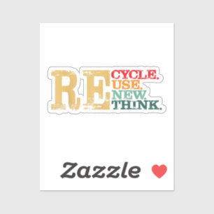 Happy Earth Day Recycle Reuse Renew Rethink Earth  Sticker