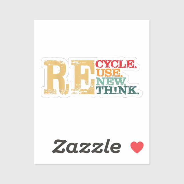 Happy Earth Day Recycle Reuse Renew Rethink Earth  Sticker (Sheet)