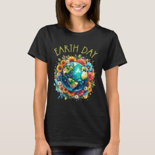 Happy Earth Day Shirt Cute Earth With Floral Earth