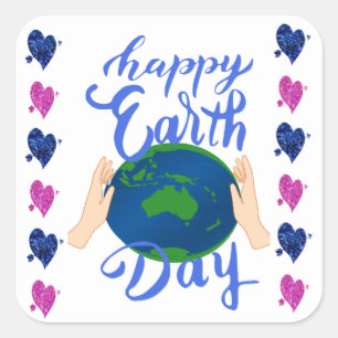 Happy Earth Day  Square Sticker