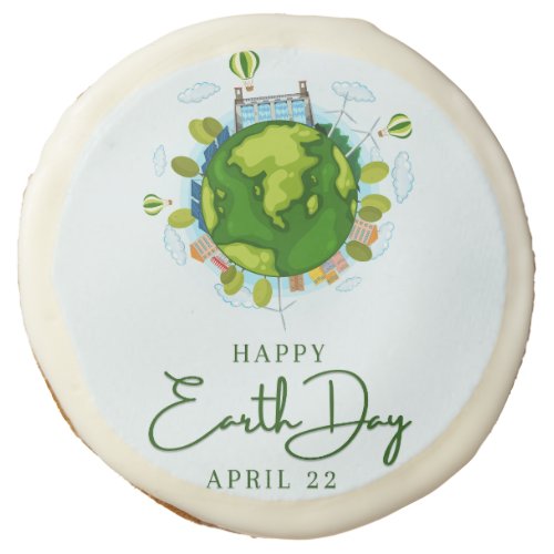 Happy Earth Day Sugar Cookie