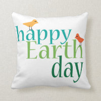 Happy Earth Day Throw Pillow