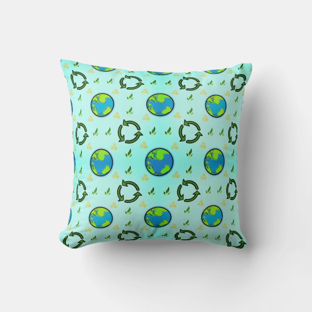 Happy Earth Day Throw Pillow (Front)