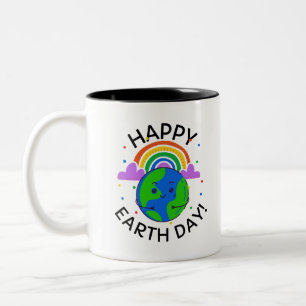Happy Earth Day Two-Tone Coffee Mug