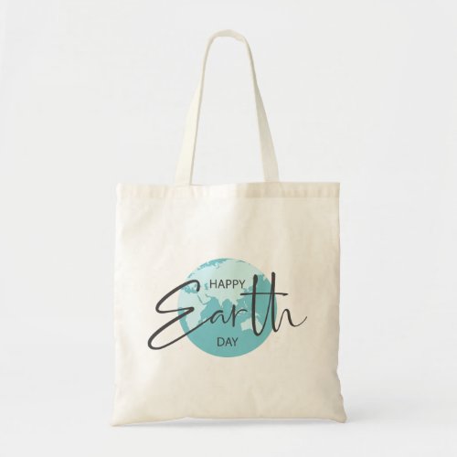 Happy Earth Day Typography  Globe Tote Bag