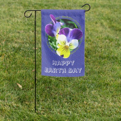 Happy Earth Day _ Viola Wildflower Garden Flag