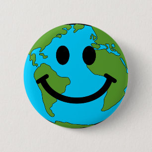 Happy Earth Face Button