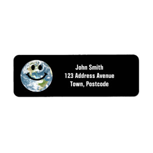 Happy Earth face Label