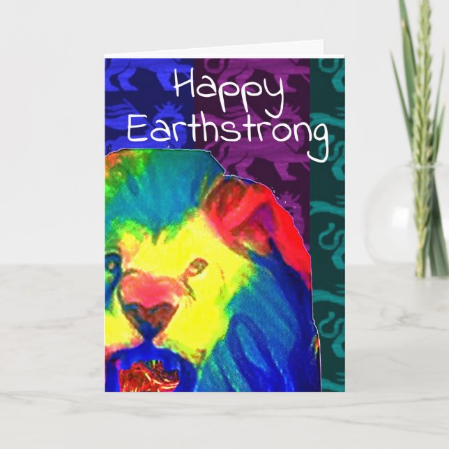 Happy Earthstrong- Happy Birthday Thank You Card (Front)
