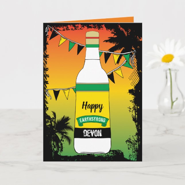 Happy Earthstrong Jamaican Birthday Greeting Card (Small Plant)