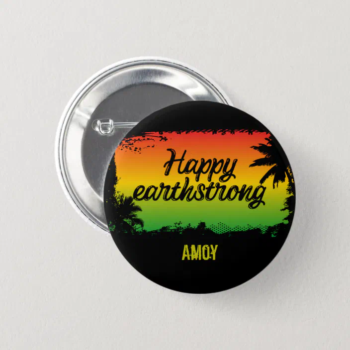 Happy Earthstrong Jamaican Rasta Birthday Greeting Button Zazzle Com