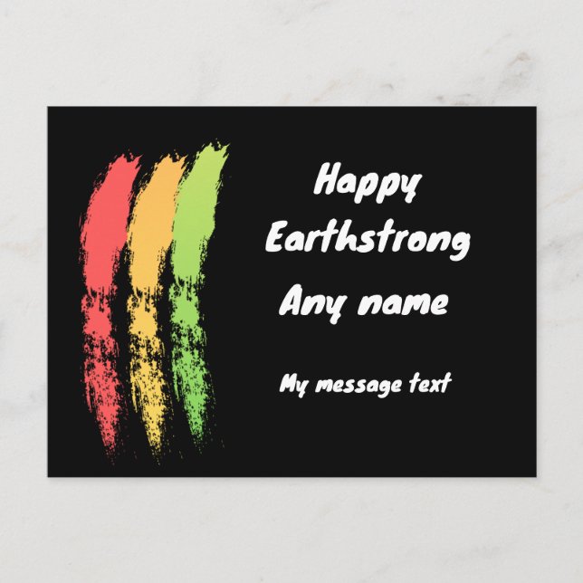 Happy Earthstrong Reggae Birthday Card (Front)