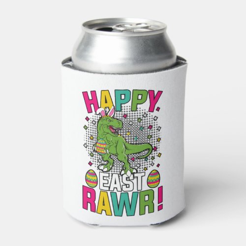 Happy East Rawr Easter T_Rex Can Cooler