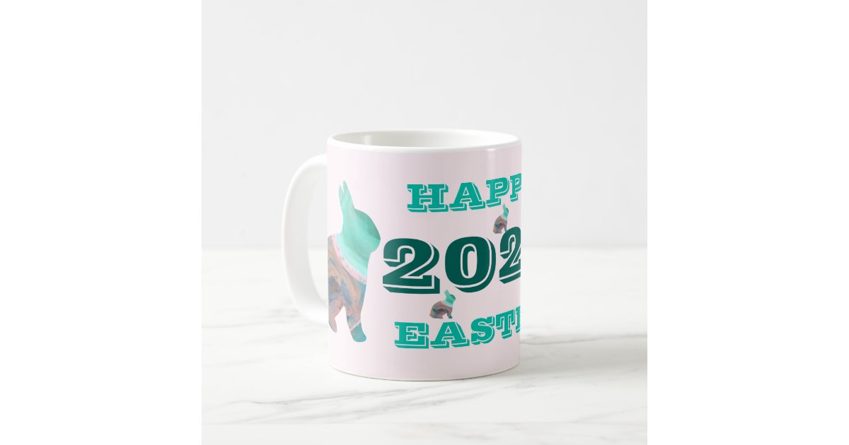 Happy Easter 2021 Blushing Bunny Mug by Janz | Zazzle.com