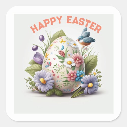 Happy Easter 2023 Square Sticker