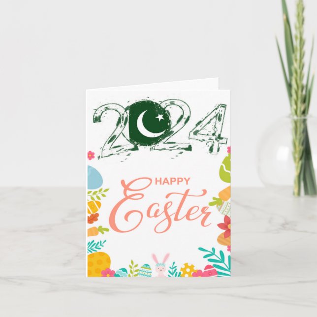 Happy Easter 2024 Greeting Card “Pakistan” (Front)