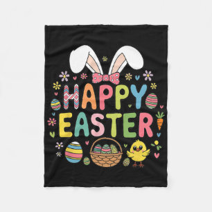 Happy Easter 2025 Cute Bunny Rabbit Easter Day Wom Fleece Blanket