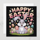 Happy Easter 2025  Eggs Bunny Cute Rabbit (Front/Back)