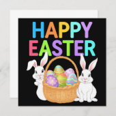 Happy Easter 2025  Eggs Bunny Cute Rabbit (Front/Back)