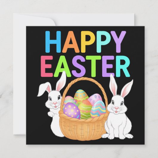 Happy Easter 2025  Eggs Bunny Cute Rabbit (Front)