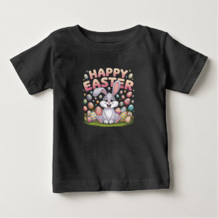 Happy Easter 2025 Eggs Bunny Cute Rabbit Baby T-Shirt