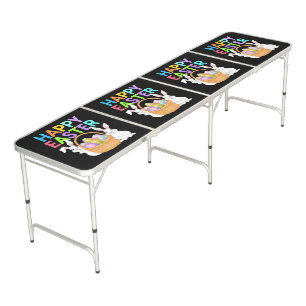 Happy Easter 2025 Eggs Bunny Cute Rabbit Beer Pong Table