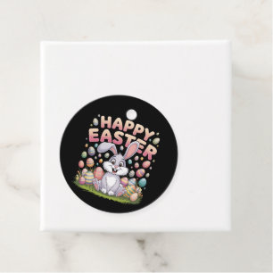 Happy Easter 2025 Eggs Bunny Cute Rabbit Favor Tags