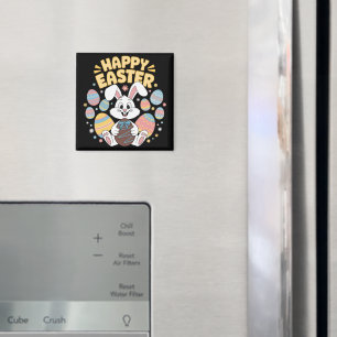 Happy Easter 2025 Eggs Bunny Cute Rabbit Magnet