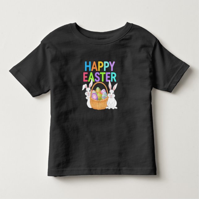 Happy Easter 2025  Eggs Bunny Cute Rabbit Toddler T-shirt (Front)