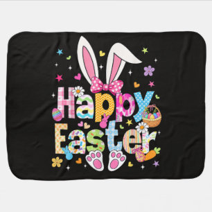 Happy Easter 2026 Cute Bunny Rabbit Baby Blanket