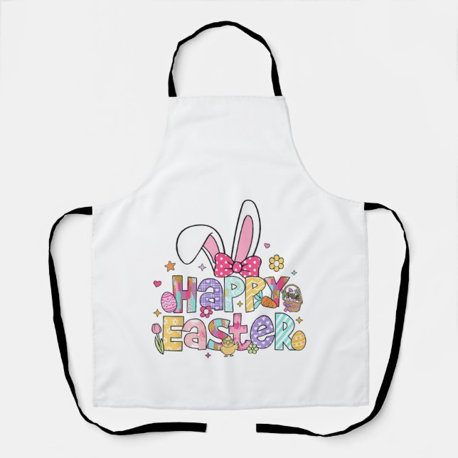 Happy Easter 2026 Cute Bunny Rabbit Easter Day Wom Apron (Front)