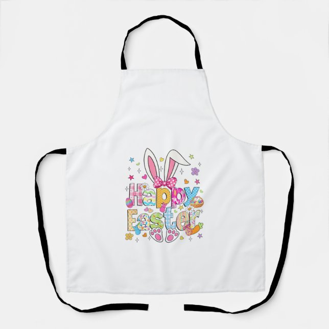 Happy Easter 2026 Cute Bunny Rabbit Easter Day Wom Apron (Front)