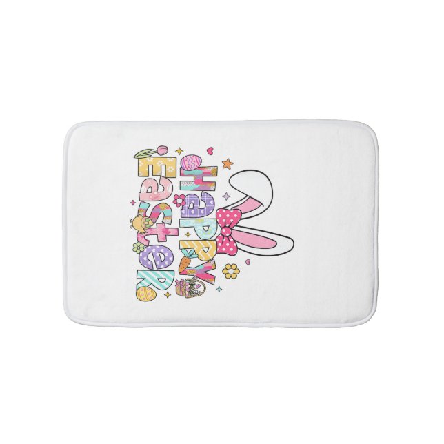 Happy Easter 2026 Cute Bunny Rabbit Easter Day Wom Bath Mat (Front)