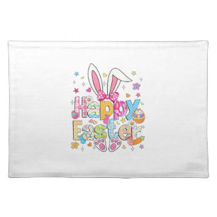Happy Easter 2026 Cute Bunny Rabbit Easter Day Wom Cloth Placemat