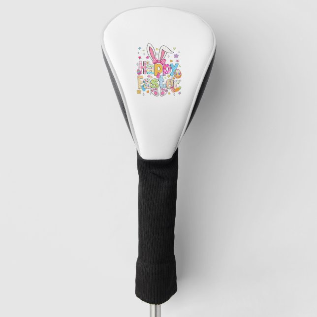 Happy Easter 2026 Cute Bunny Rabbit Easter Day Wom Golf Head Cover (Front)