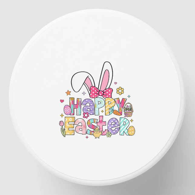 Happy Easter 2026 Cute Bunny Rabbit Easter Day Wom Mini Candle Favors (Front)