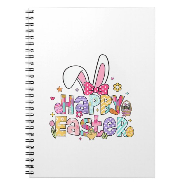 Happy Easter 2026 Cute Bunny Rabbit Easter Day Wom Notebook (Front)
