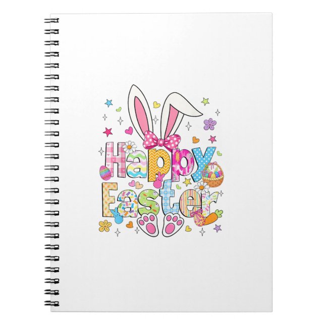 Happy Easter 2026 Cute Bunny Rabbit Easter Day Wom Notebook (Front)