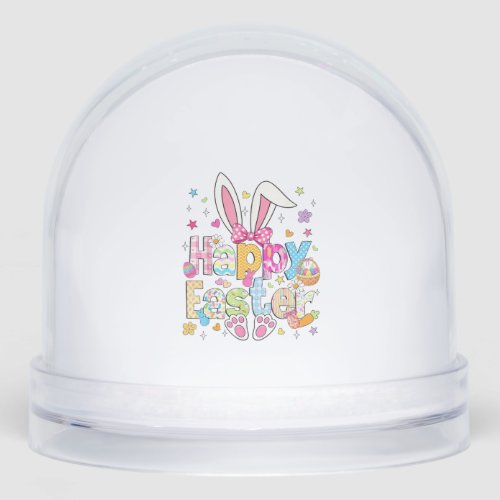 Happy Easter 2026 Cute Bunny Rabbit Easter Day Wom Snow Globe