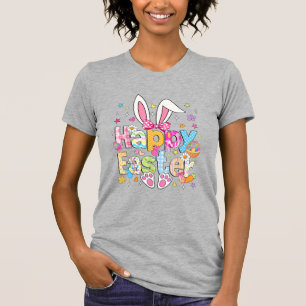 Happy Easter 2026 Cute Bunny Rabbit Easter Day Wom T-Shirt